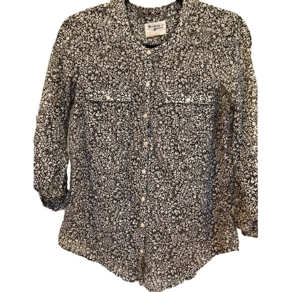 ANTHROPOLOGIE Holding Horses print cotton button down - Picture 1 of 10